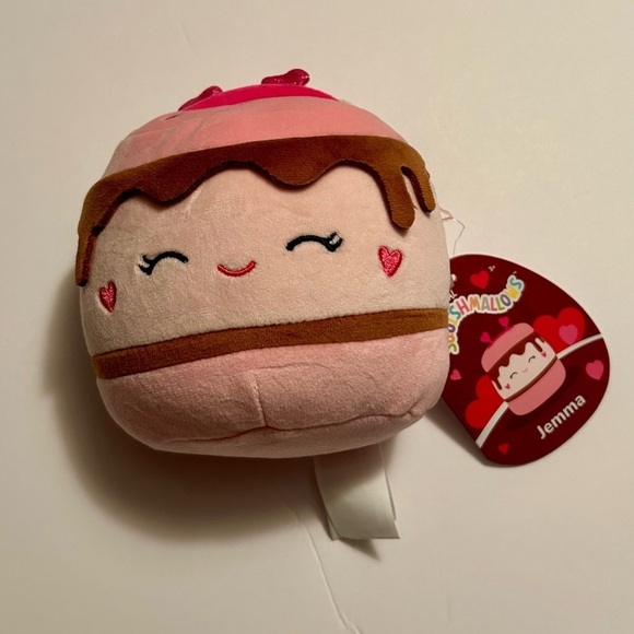 Squishmallows Other - Squishmallows Jemma Pink S'mores Plush | 5" Mini | Hearts & Chocolate | NWT